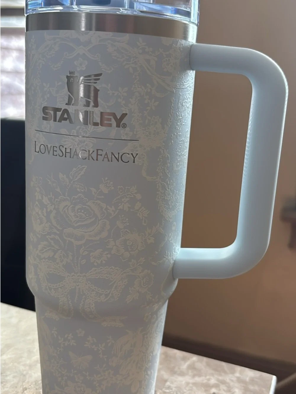 Stanley Pale Blue Floral loveshack fancy 30oz - Picture 2 of 3